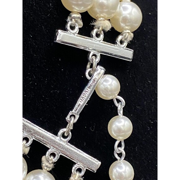 Multistrand Necklace Faux Pearl Made in Japan - Free Shipping - Picture 6 of 6